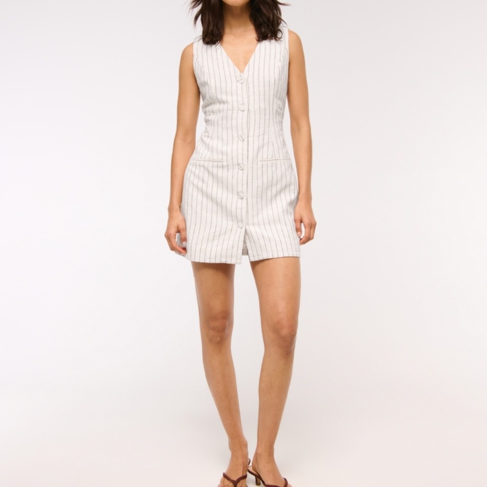 A&F Mara Linen-Blend Vest Mini Dress